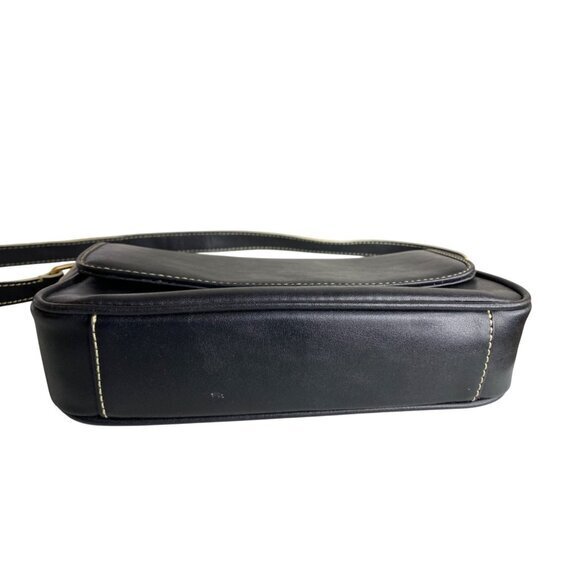 Y2K Liz Claiborne Black Mini‎ Shoulder Bag With Contrast Stitching - Picture 8 of 10